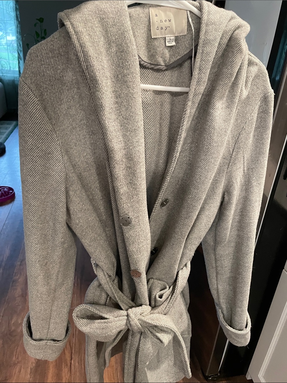 a new day Gray Hooded coat